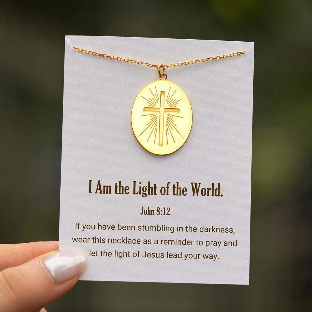 Christianartworkshop Radiant Cross Disc Necklace: Wearable Faith Token for Daily Carry - Golden - image 0