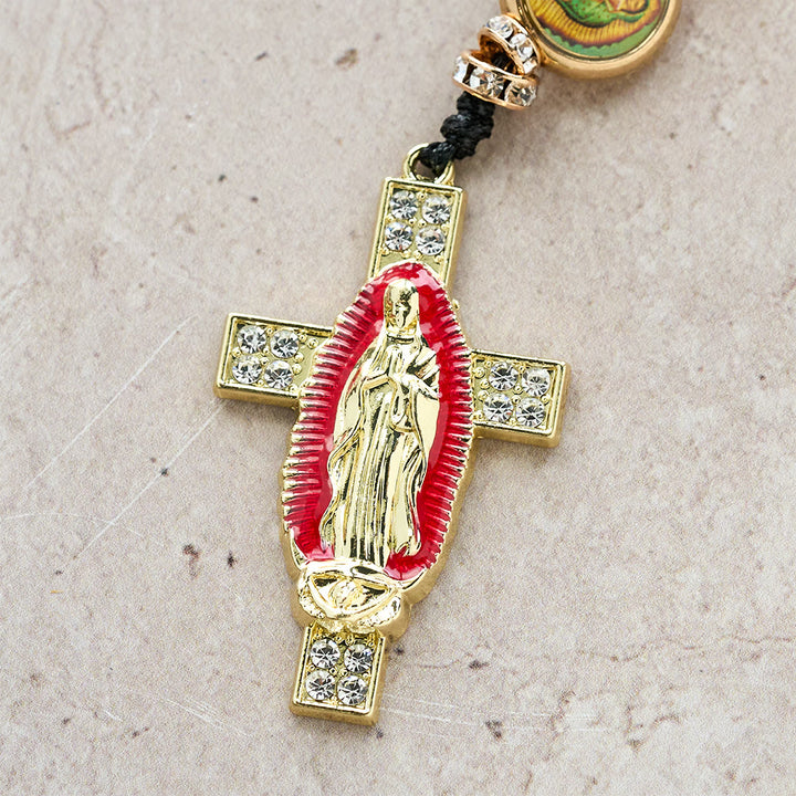 Christianartworkshop Iridescent Polyhedron Bead Rosary with Our Lady Cross: Constant Grace Reminder - image 9