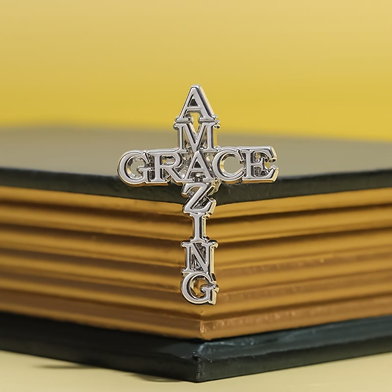 Christianartworkshop Cross & Phrase Lapel Brooch: Divine Faith Token for Clothing - image 4