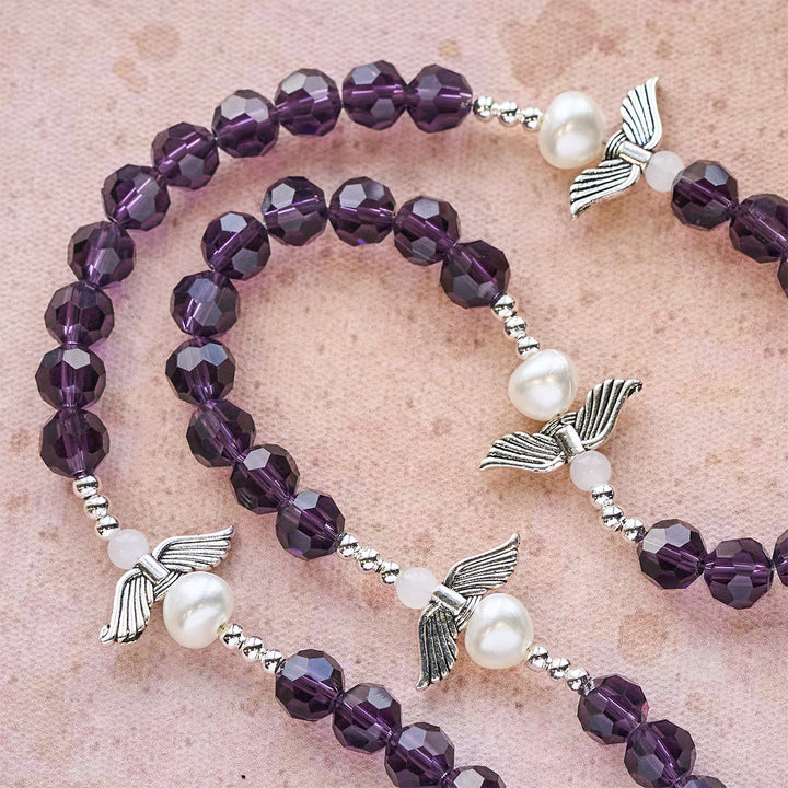 Christianartworkshop Angel-Wreathed Purple Rosary: Let Angels Weave Grace Into Your Prayers - image 8
