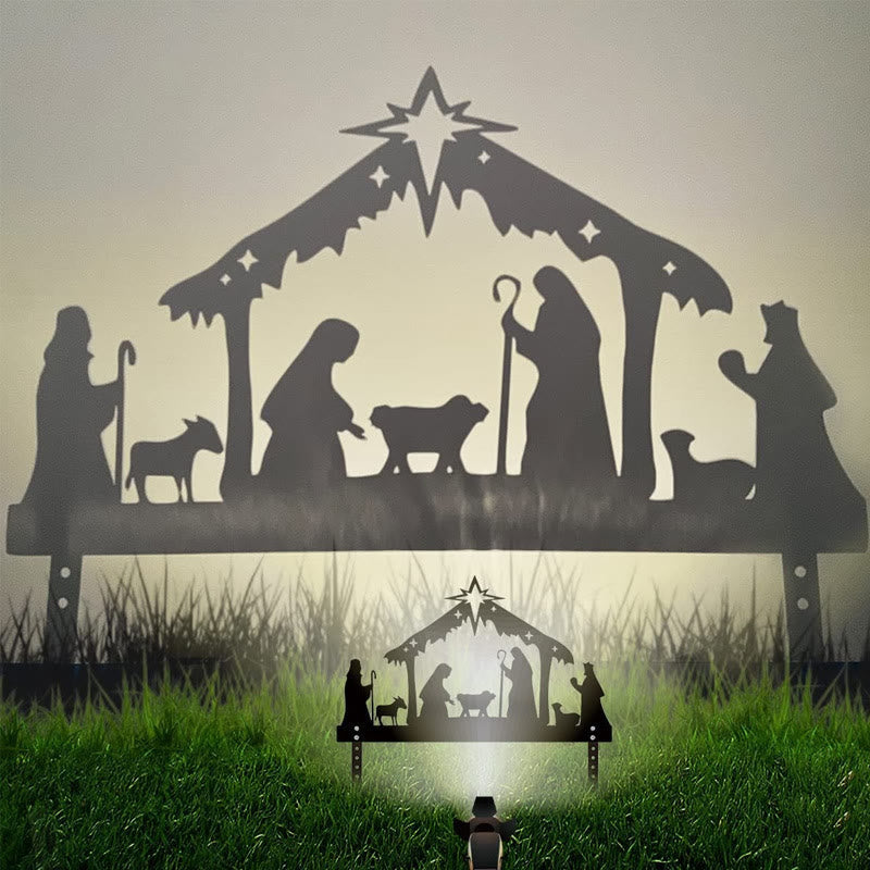 Christianartworkshop Iron Nativity Silhouette: Small Daily Faith Token for Shelves - 15.75''*9.8''/40*25cm - image 0