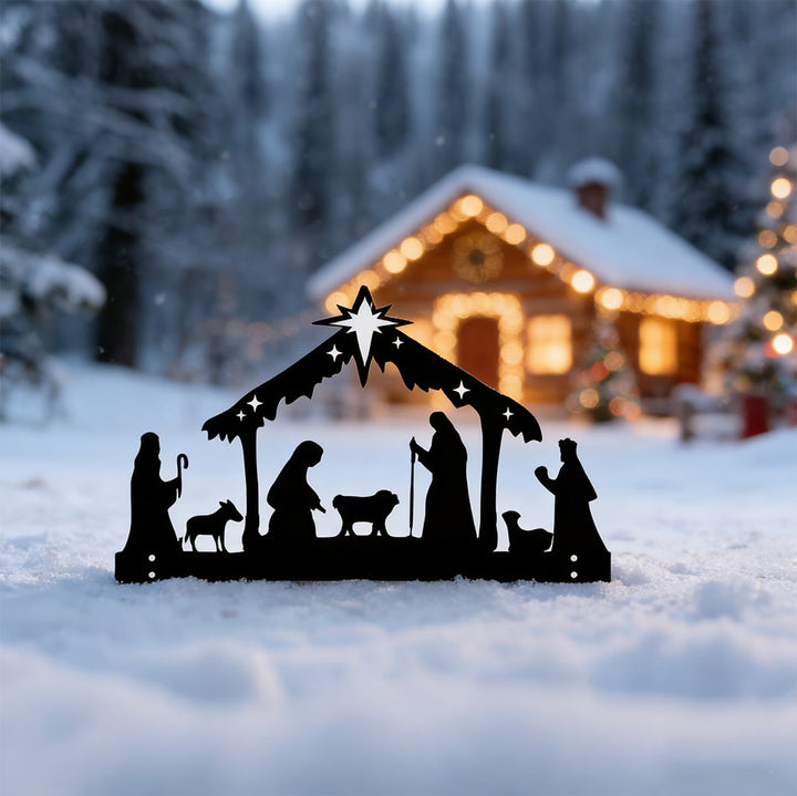 Christianartworkshop Iron Nativity Silhouette: Small Daily Faith Token for Shelves - image 5