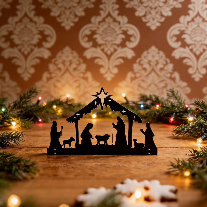 Christianartworkshop Iron Nativity Silhouette: Small Daily Faith Token for Shelves - image 4