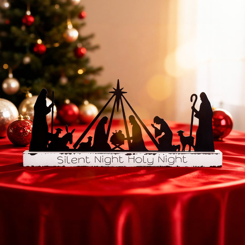 Christianartworkshop Silent Night Iron Nativity: Gentle Grace Token for Holiday Spaces - image 2