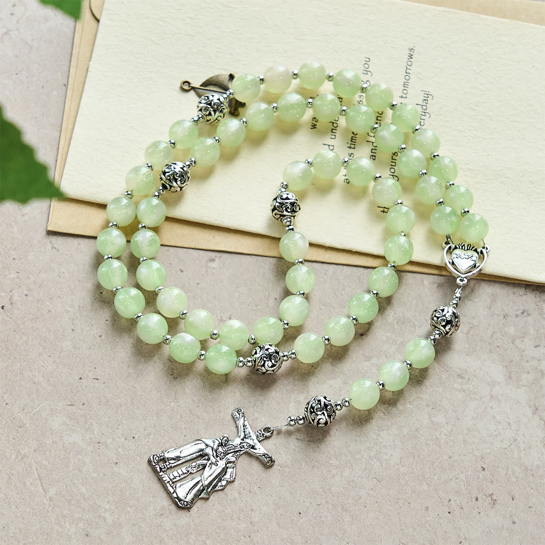 Christianartworkshop Green-to-Red UV Changing Rosary: Starlight Beads & Devotional Christ Cross - image 5