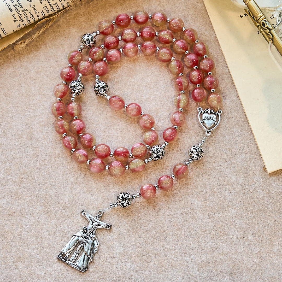 Christianartworkshop Green-to-Red UV Changing Rosary: Starlight Beads & Devotional Christ Cross - image 3