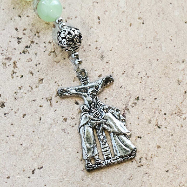 Christianartworkshop Green-to-Red UV Changing Rosary: Starlight Beads & Devotional Christ Cross - image 14