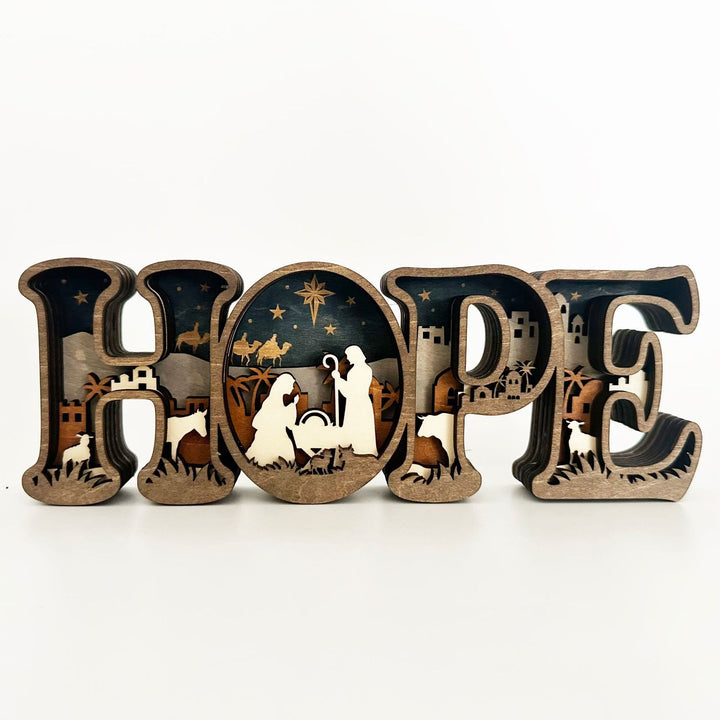 Christianartworkshop Glowing "HOPE" Nativity: Tactile Faith Reminder for Mantels - No Light - image 2