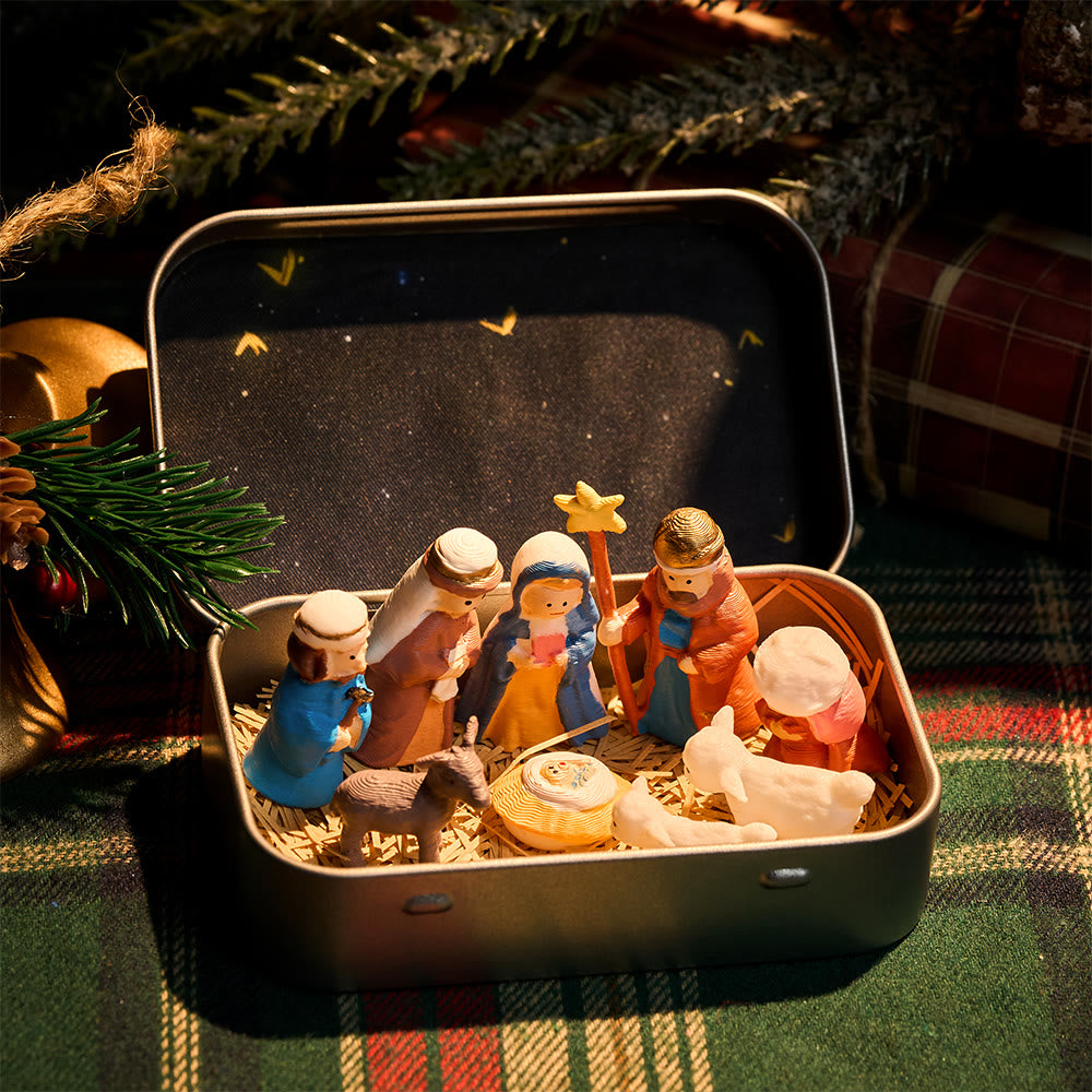Christianartworkshop Tin Nativity Scene: A Miniature Embrace of Christmas Faith & Story - image 2