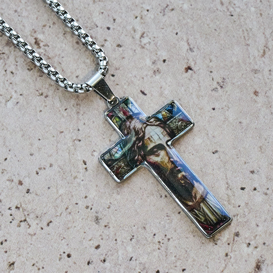 Christianartworkshop Stained-Image Cross Necklace: Artful Faith Close to the Heart - image 7