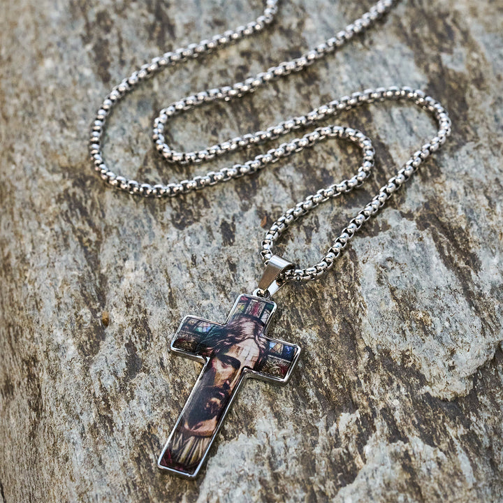 Christianartworkshop Stained-Image Cross Necklace: Artful Faith Close to the Heart - image 8