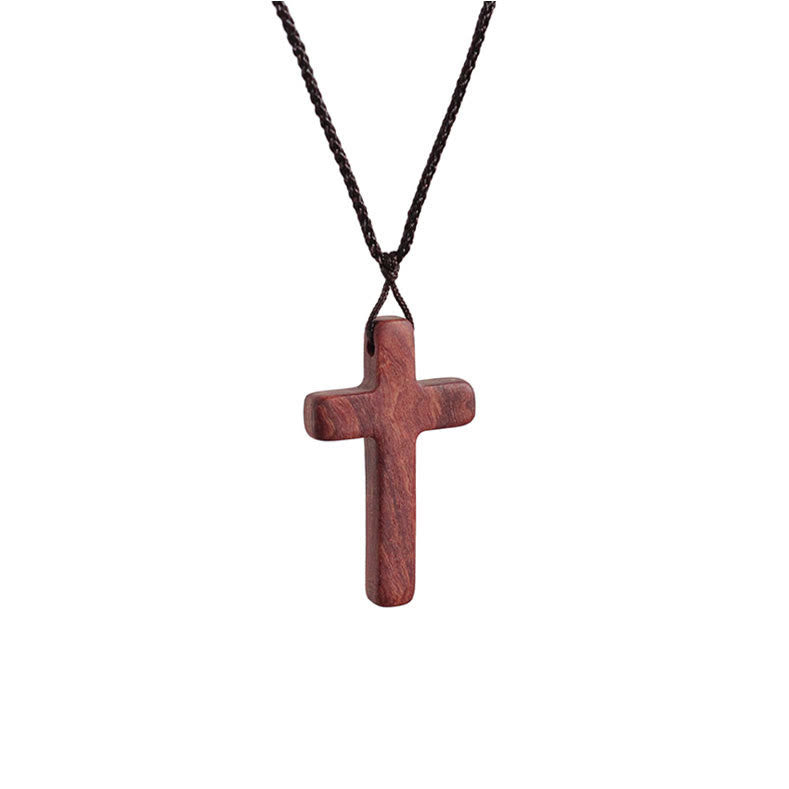 Christianartworkshop Handcrafted Red Sandalwood Cross Necklace — Simple Devotion, Everyday Wear - 3.8( Flat Rim) - image 7