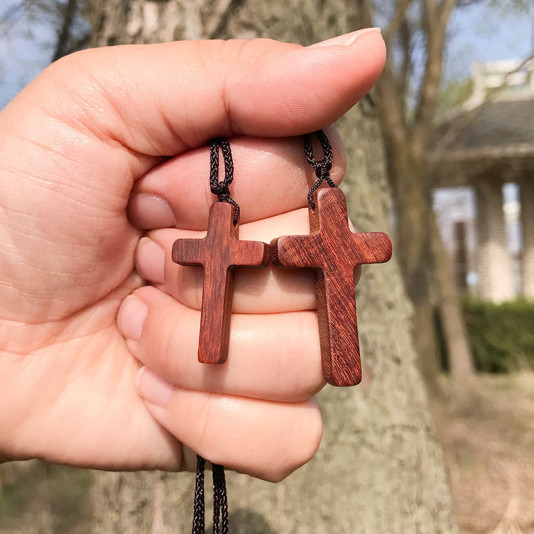 Christianartworkshop Handcrafted Red Sandalwood Cross Necklace — Simple Devotion, Everyday Wear - image 0