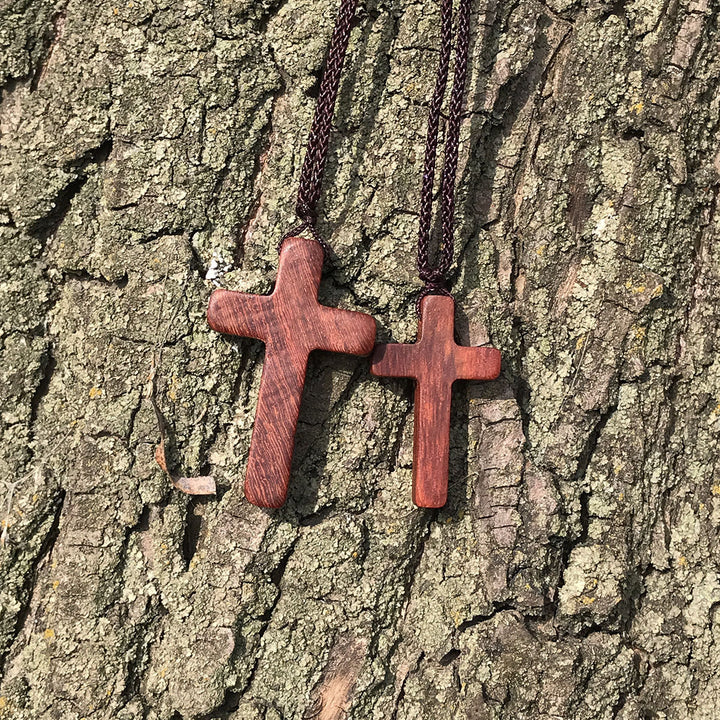 Christianartworkshop Handcrafted Red Sandalwood Cross Necklace — Simple Devotion, Everyday Wear - image 2