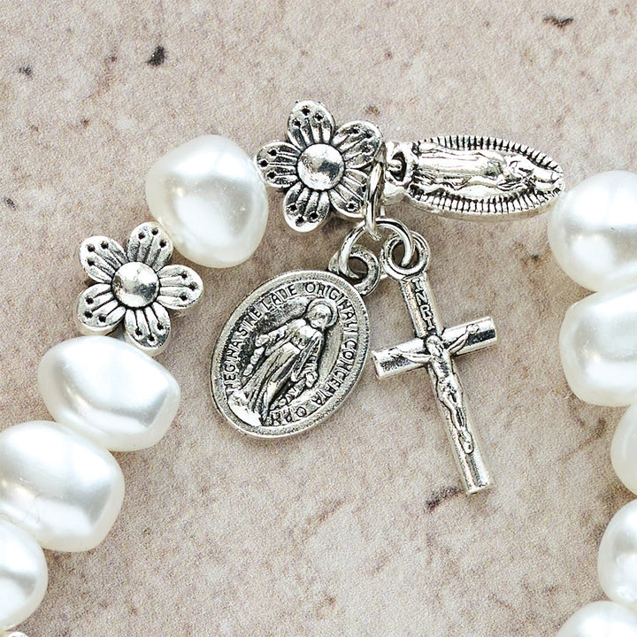 Christianartworkshop Light of Grace Bracelet — Soft Beads with Devotional Charms - image 4