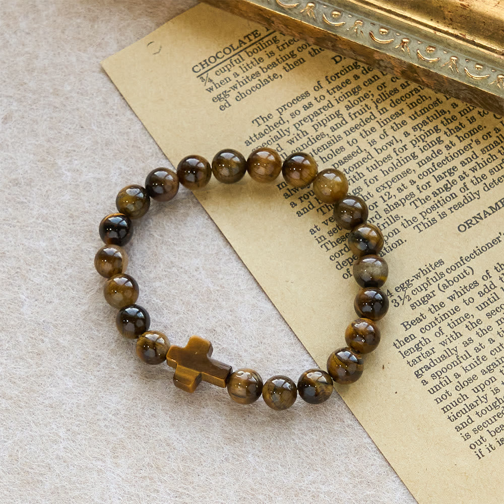 Christianartworkshop Tiger’s-Eye Rosary-Style Bracelet : Touchstone for Reflection - image 3