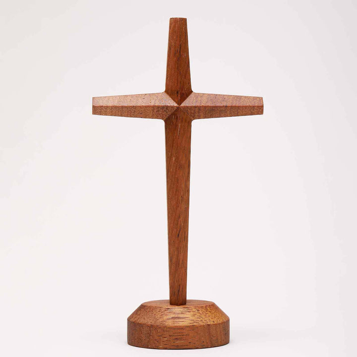 Christianartworkshop Rustic-Modern Merbau Cross on Stand — A Quiet Symbol of Blessing - Medium - image 4