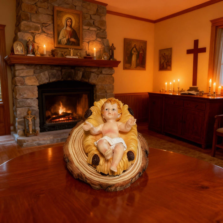 Christianartworkshop Nativity Infant Trio Ornament: Hand-Painted Manger Figures for Home Altars - image 4