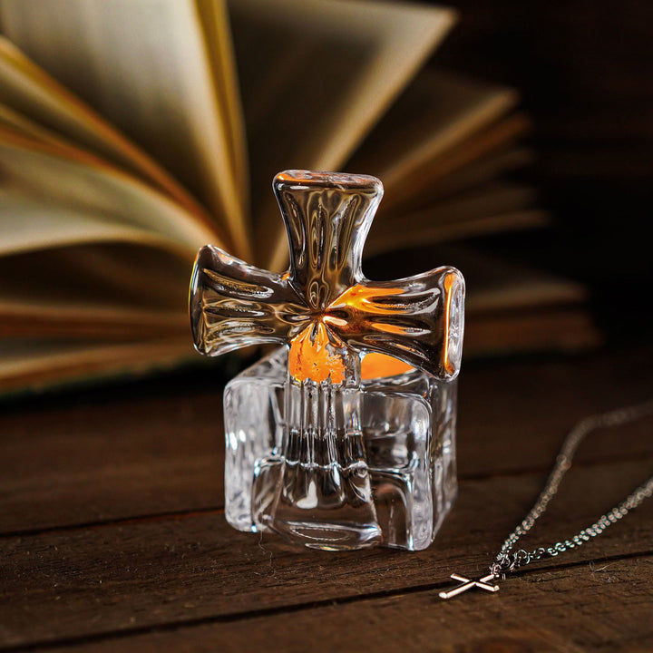 Christianartworkshop Glass Cross Candleholder: Prayerful Glow for Home & Altar - image 4