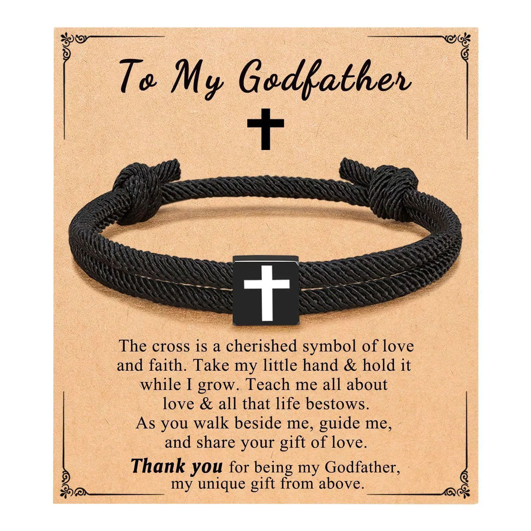 Christianartworkshop Milano Rope Cross Bracelet with Gift Card: Thoughtful Blessing for Baptism & Milestones - To My Godfather - image 16