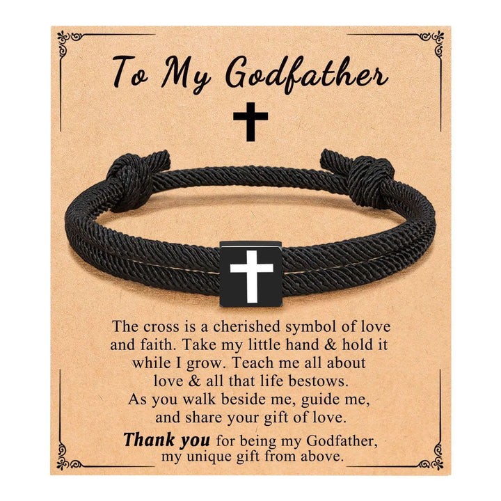 Christianartworkshop Milano Rope Cross Bracelet with Gift Card: Thoughtful Blessing for Baptism & Milestones - To My Godfather - image 16