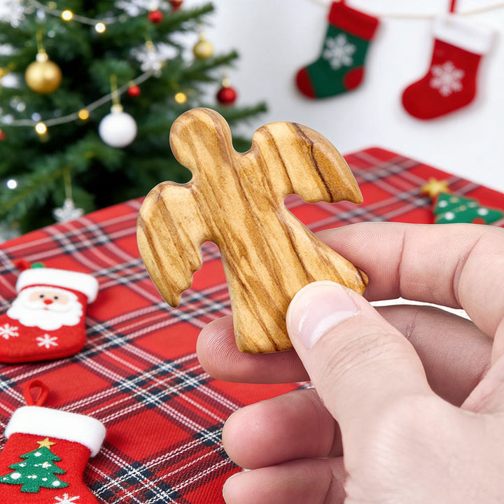 Christianartworkshop Olive & Walnut Angel Keepsake: Customized Grace Token - image 1