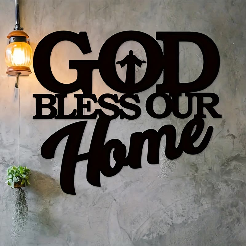 Christianartworkshop God Bless Our Home Metal Wall Art: Stylish Faith Token for Home Decor - image 6