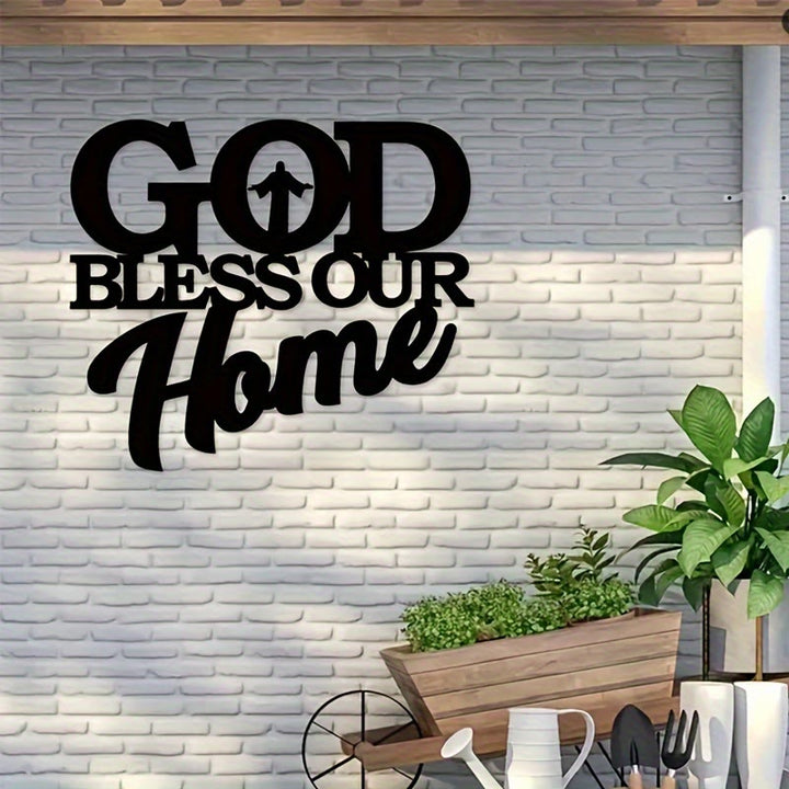 Christianartworkshop God Bless Our Home Metal Wall Art: Stylish Faith Token for Home Decor - image 7