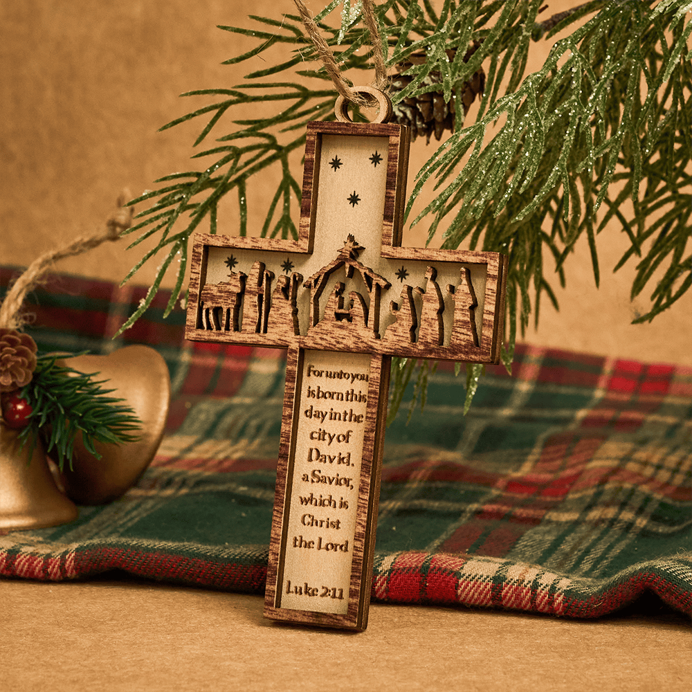 Christianartworkshop Cross Nativity 3D Hanging Ornament: Sacred Story & Scriptural Devotion - Nativity-4 - image 7