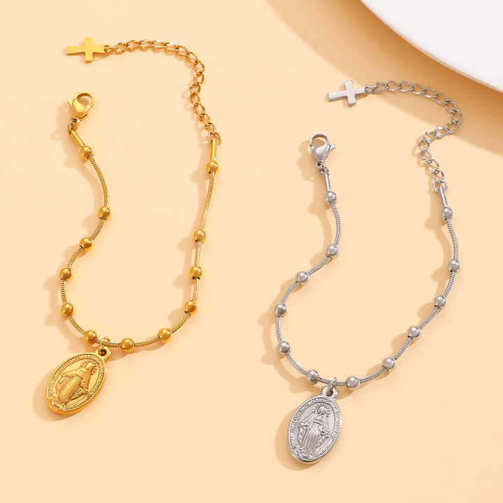 Christianartworkshop Our Lady Medal with Cross Accent Bracelet: Faith & Care Reminder for Daily Wear - image 2