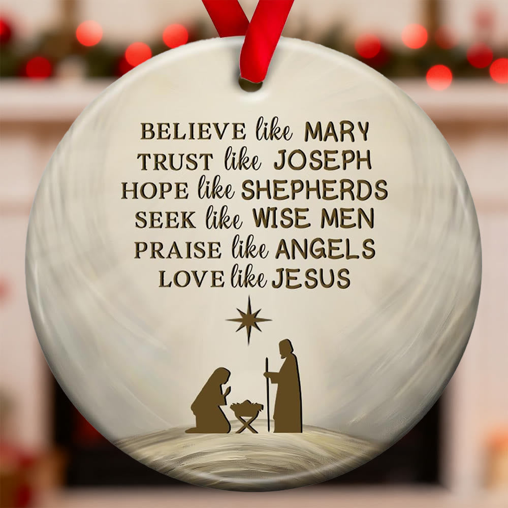Christianartworkshop Nativity Virtue Phrase Ornament: Stylish Faith Token for Holiday Decor - image 7