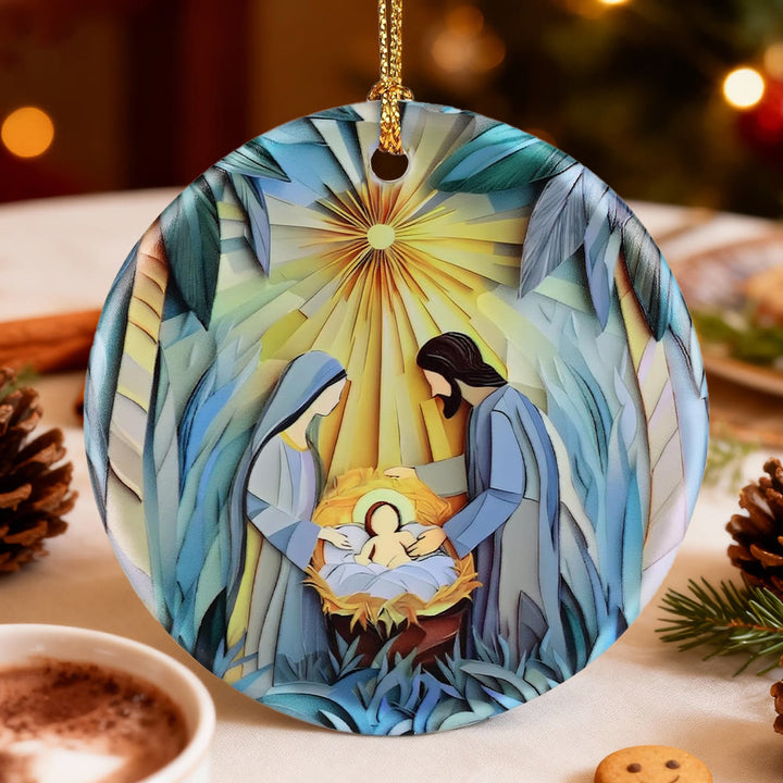 Christianartworkshop Nativity Lightburst Ornament: Gentle Grace Token for Holiday Moments - image 2
