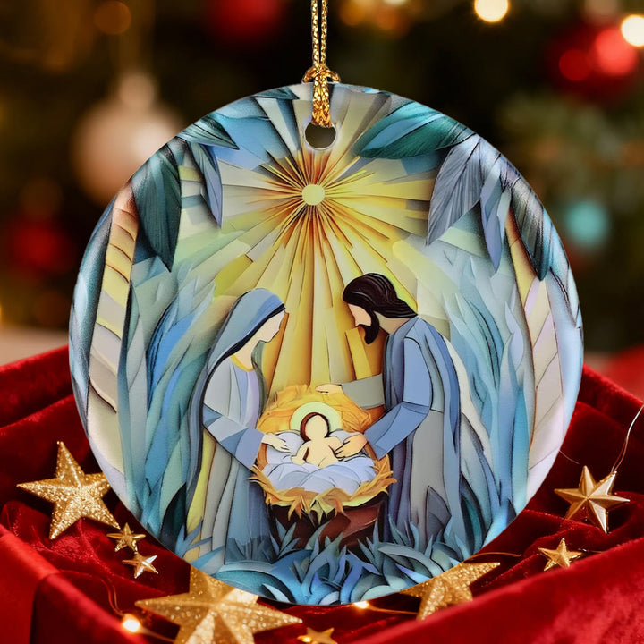 Christianartworkshop Nativity Lightburst Ornament: Gentle Grace Token for Holiday Moments - image 3