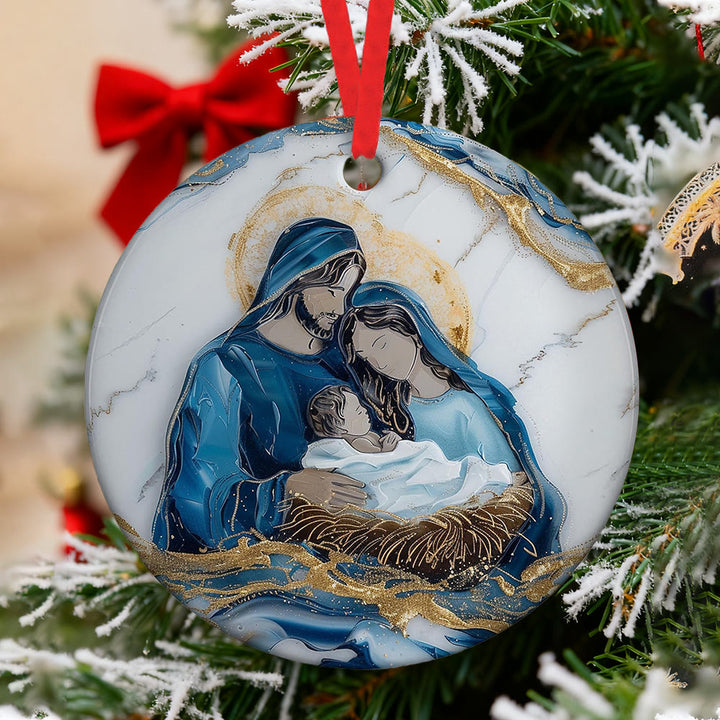 Christianartworkshop Warm Nativity Stable Ornament: Faith & Comfort Reminder for Christmas Trees - image 8