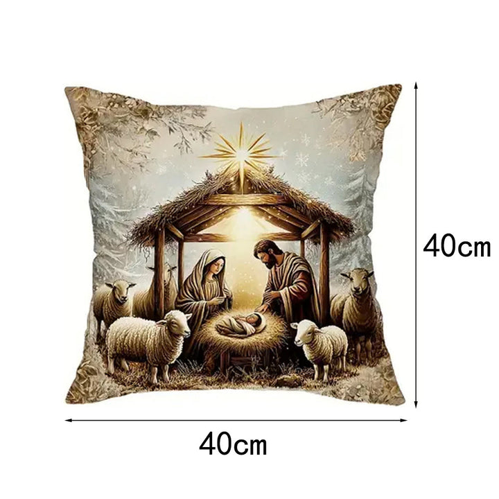 Christianartworkshop Nativity Themed Pillow of 4: Quiet Companion for Living Areas - D - 15.7''*15.7''/40*40cm - image 15