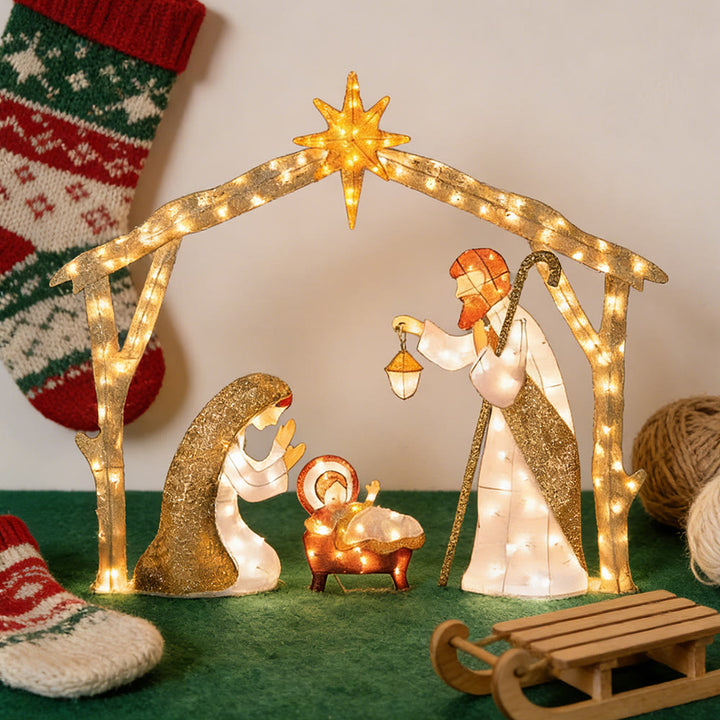 Christianartworkshop Illuminated Nativity Scene: A Glowing Tribute to Christmas Faith & Wonder - image 8