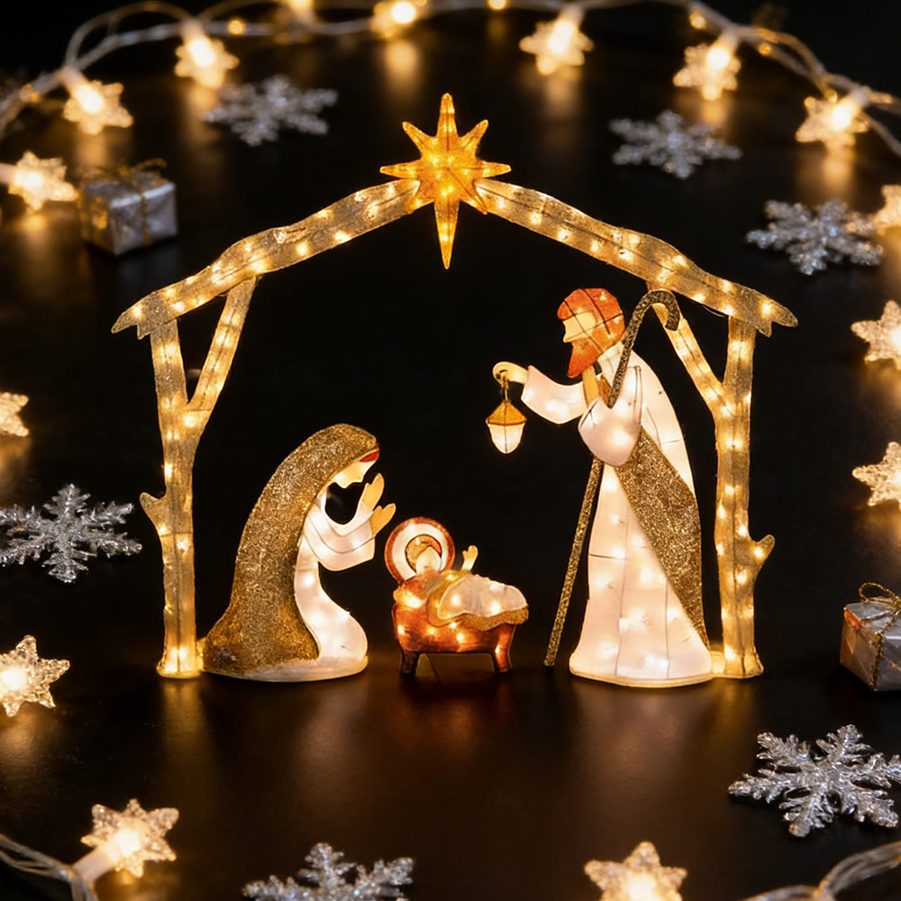 Christianartworkshop Illuminated Nativity Scene: A Glowing Tribute to Christmas Faith & Wonder - image 1