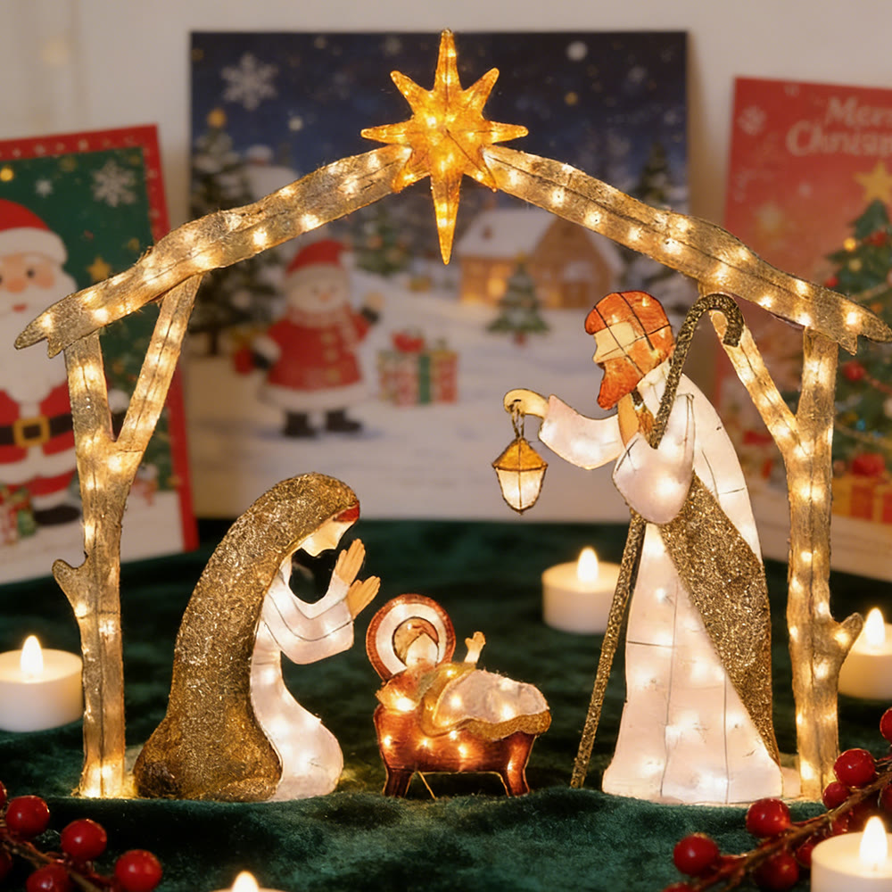 Christianartworkshop Illuminated Nativity Scene: A Glowing Tribute to Christmas Faith & Wonder - image 9