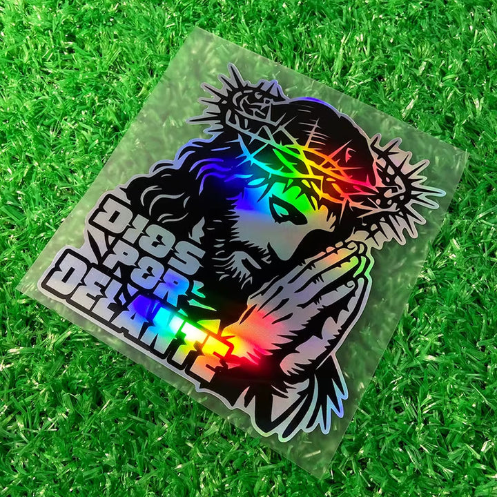 Christianartworkshop Holographic Devotion Car Sticker: Faith & Vibrance Reminder for Daily Items - image 5