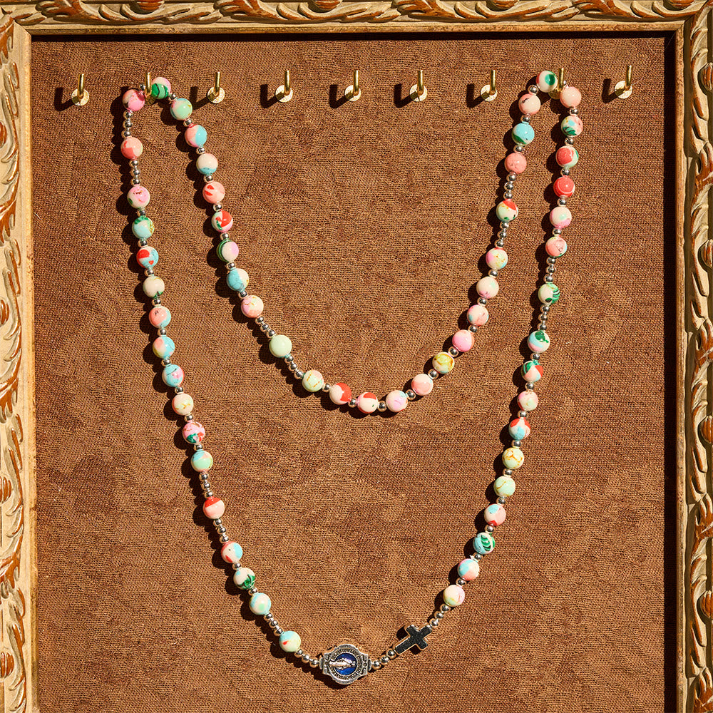 Christianartworkshop 6mm Pastel UV-Glow Rosary Bracelet: Pastel Hues & Illuminated Devotion - image 7