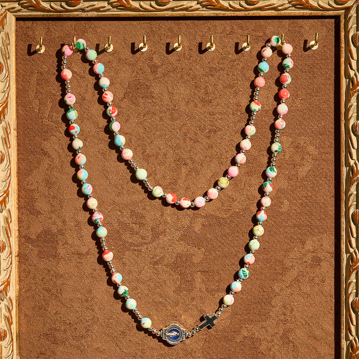 Christianartworkshop 6mm Pastel UV-Glow Rosary Bracelet: Pastel Hues & Illuminated Devotion - image 7