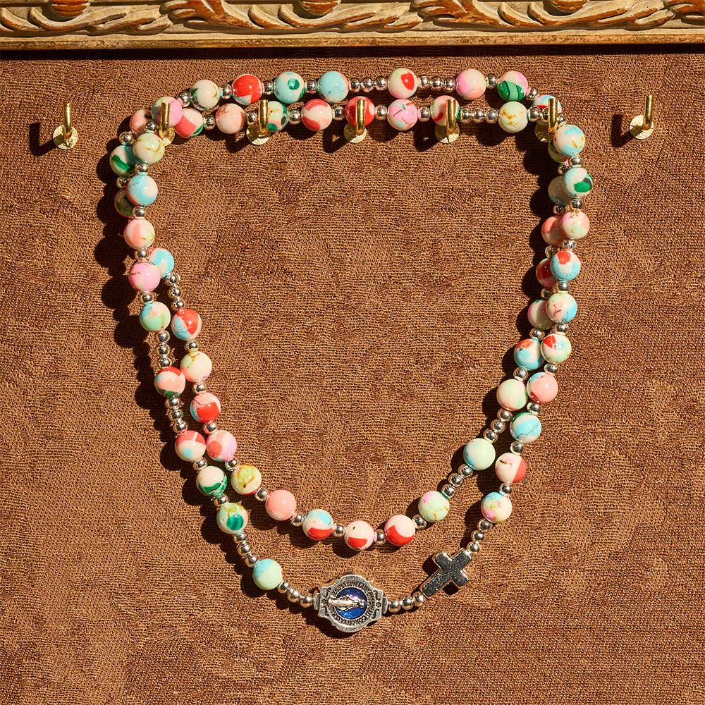 Christianartworkshop 6mm Pastel UV-Glow Rosary Bracelet: Pastel Hues & Illuminated Devotion - image 8