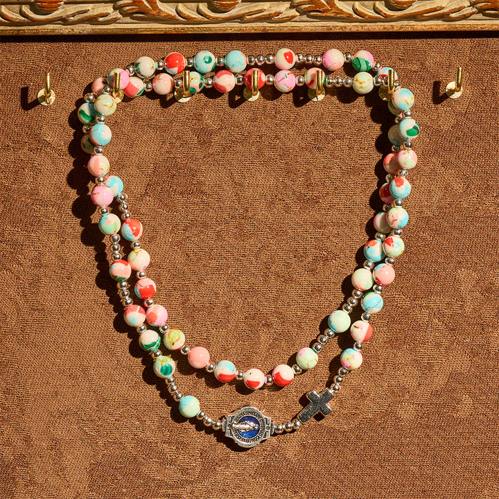 Christianartworkshop 6mm Pastel UV-Glow Rosary Bracelet: Pastel Hues & Illuminated Devotion - image 8