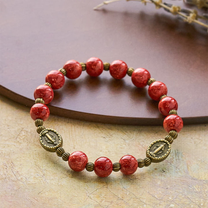 Christianartworkshop Oil-Painting Glass Rosary, Bracelet: Faith & Grace Reminder for Quiet Moments - image 17
