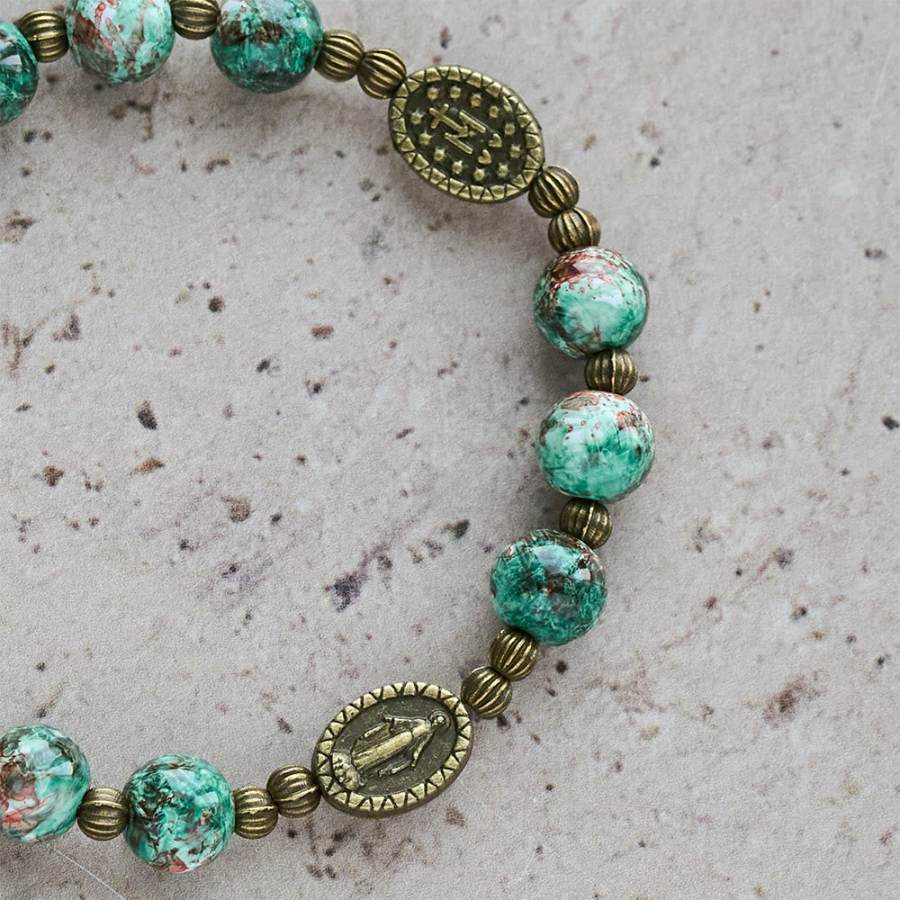 Christianartworkshop Oil-Painting Glass Rosary, Bracelet: Faith & Grace Reminder for Quiet Moments - image 22