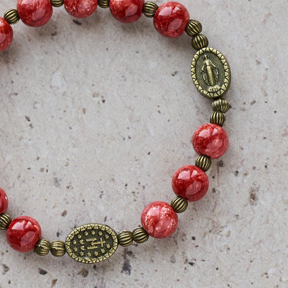 Christianartworkshop Oil-Painting Glass Rosary, Bracelet: Faith & Grace Reminder for Quiet Moments - image 21