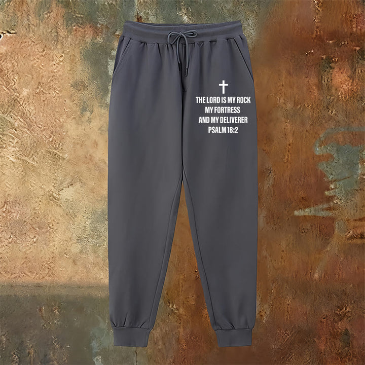 Christianartworkshop Psalm 18:2 with Cross Sweatpants: Daily Wear with Steadfast Faith - image 19