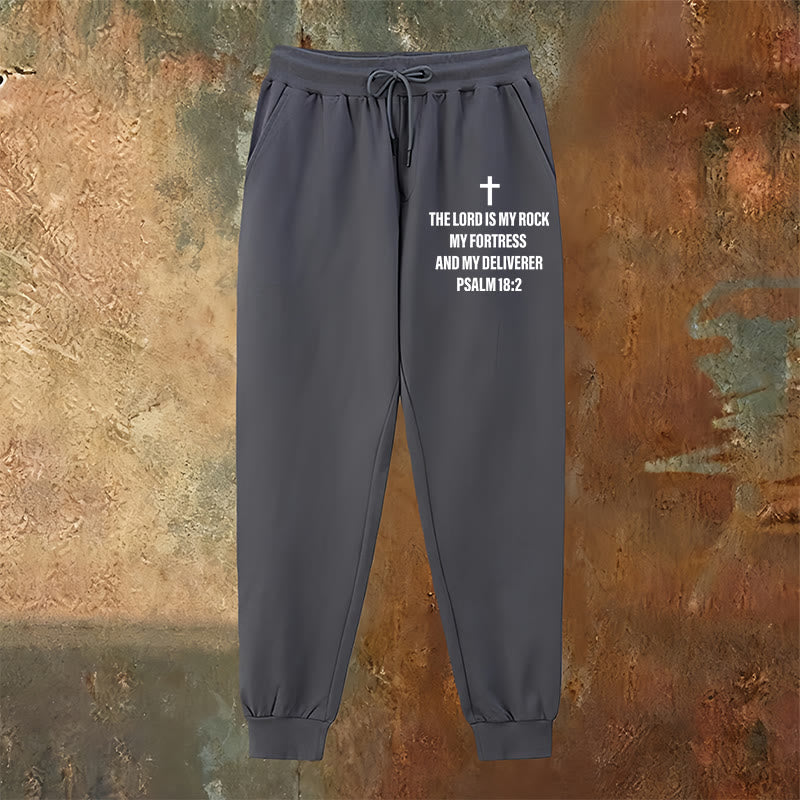 Christianartworkshop Psalm 18:2 with Cross Sweatpants: Daily Wear with Steadfast Faith - image 18
