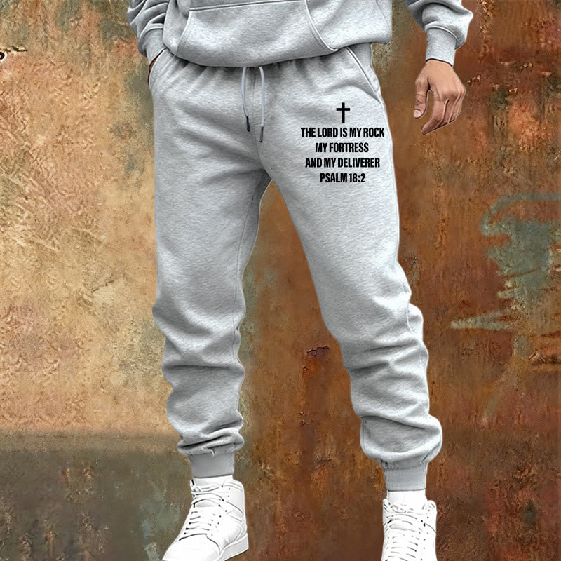 Christianartworkshop Psalm 18:2 with Cross Sweatpants: Daily Wear with Steadfast Faith - image 10