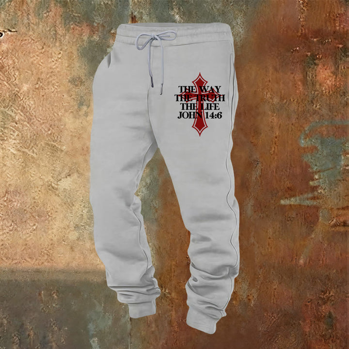 Christianartworkshop John Verse with Cross Sweatpants: Ideal for Church & Casual Days - Light Grey - 2XL - image 12